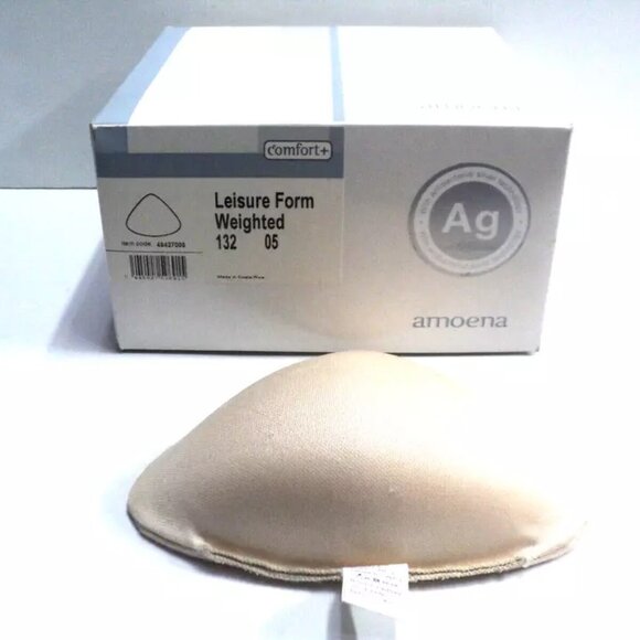 Amoena Leisure Breast Form Weighted Style 132, Size 05 Cream SIZE: 5 (B Cup) - Picture 1 of 5
